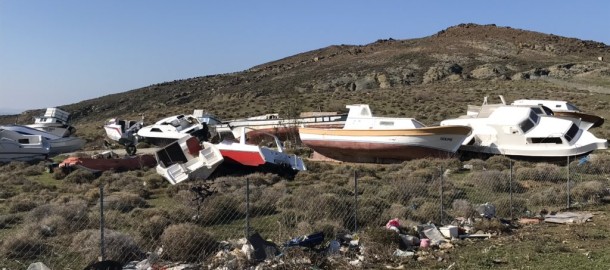 Aangekomen bootjes op Lesbos